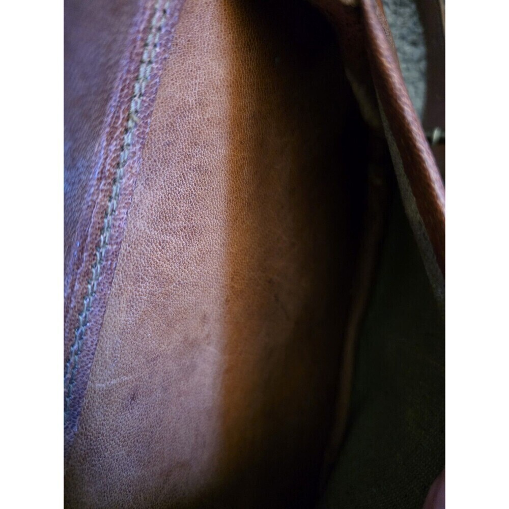 Vintage Leather Purse Satchel And Fable Saddle Medium Messenger Crossbody Brown - Picture 6 of 7